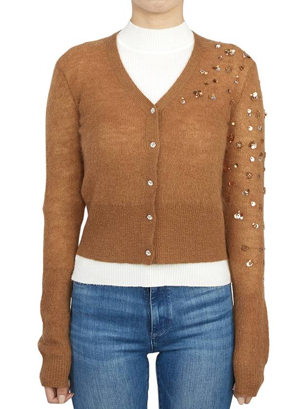 Women's Mohair Cardigan Brown - MAX MARA - BALAAN 4