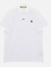 Logo Patch Short Sleeve Polo Shirt White - MONCLER - BALAAN 3