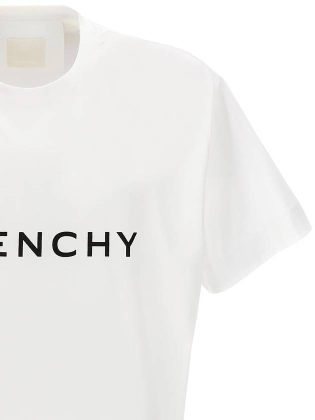 Logo Oversized Fit Cotton Short Sleeve T-Shirt White - GIVENCHY - BALAAN 4