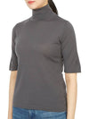 Gigi Short Sleeve Knit Turtleneck Grey - MAX MARA - BALAAN 5