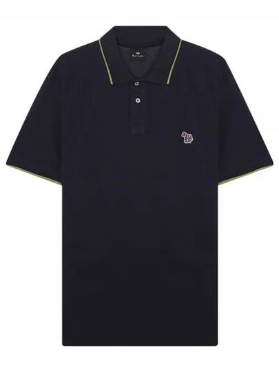 Zebra Patch Regular Fit Short Sleeve Polo Shirt Navy - PAUL SMITH - BALAAN 2