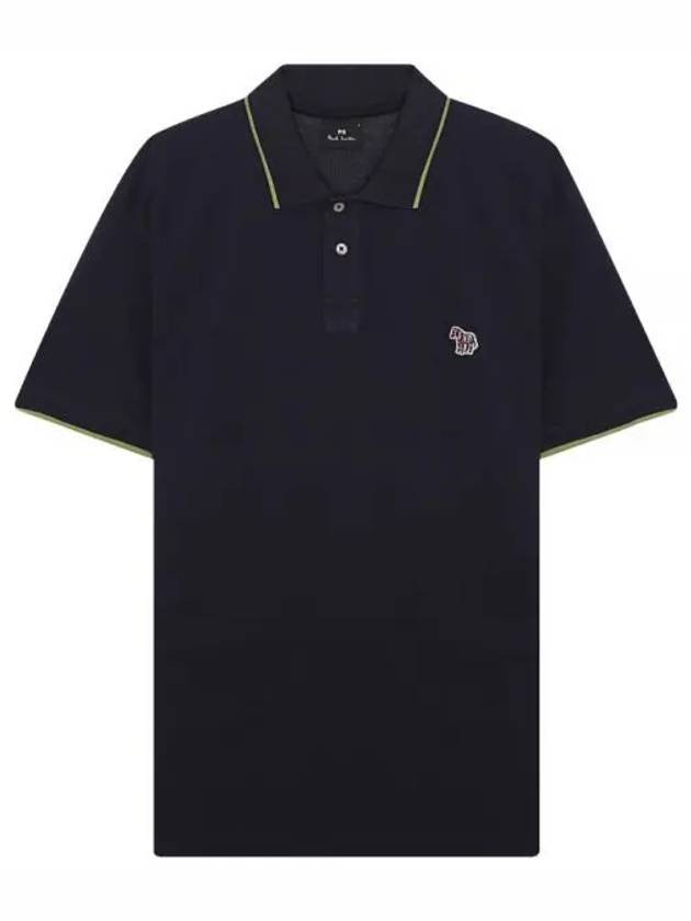 Zebra Patch Regular Fit Short Sleeve Polo Shirt Navy - PAUL SMITH - BALAAN 2