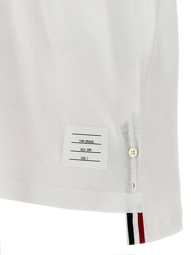 Lightweight Cotton Short Sleeve Polo Shirt White - THOM BROWNE - BALAAN 5