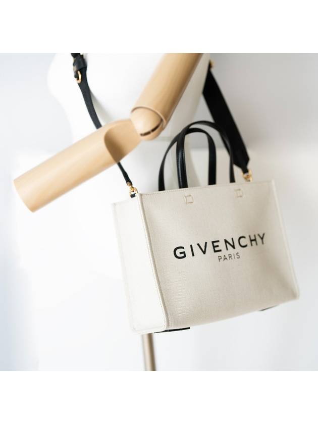 Small Canvas Tote Bag Beige Black - GIVENCHY - BALAAN 8