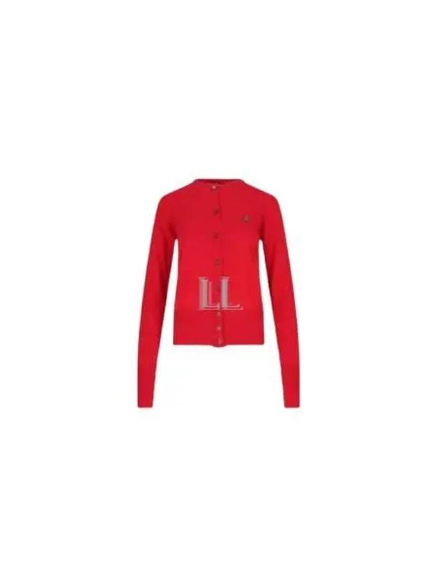 Bea Logo Wool Cardigan Red - VIVIENNE WESTWOOD - BALAAN 2