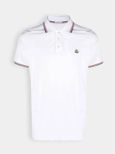 Logo Patch Short Sleeve Polo Optical White - MONCLER - BALAAN 2