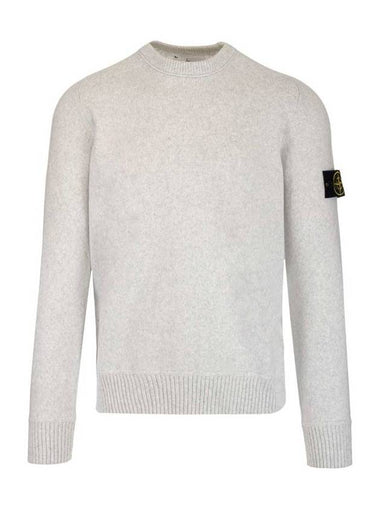 Winter Cotton Crewneck Knit Top Light Grey - STONE ISLAND - BALAAN 1