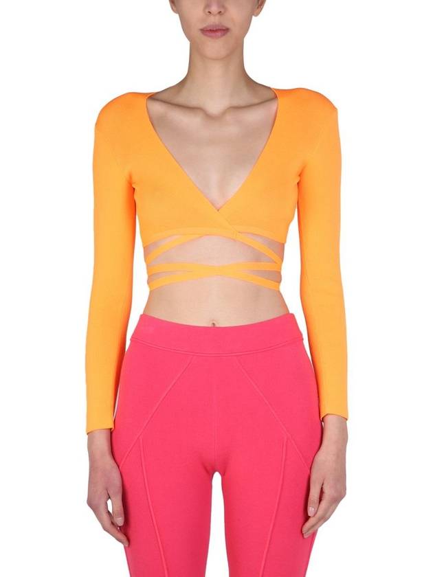 Women's Rib Crop Knit Top Orange - MSGM - BALAAN 2