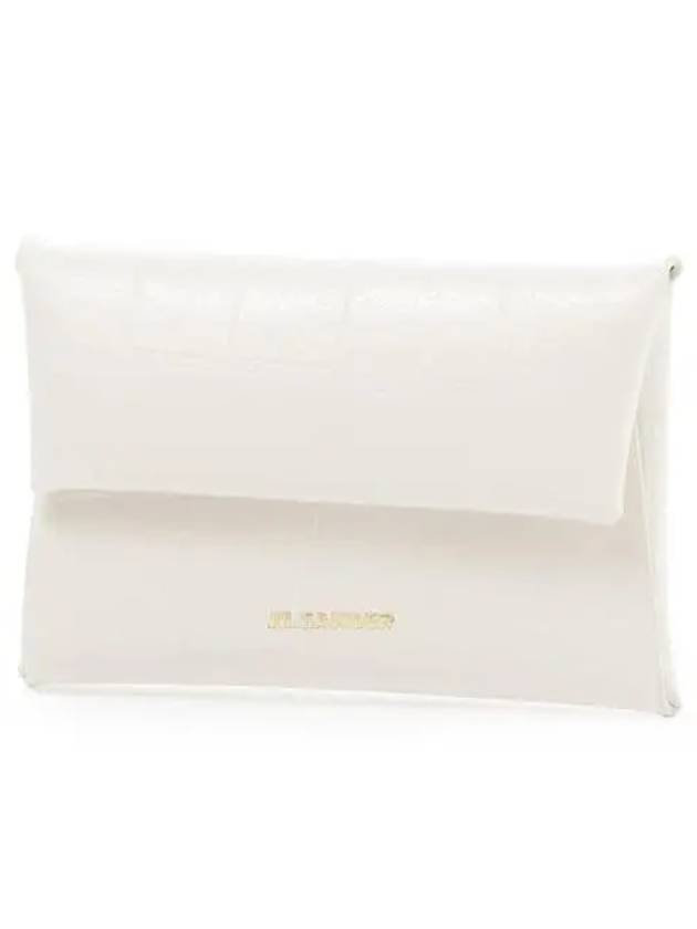 Logo Stamp Leather Card Wallet Chalk - JIL SANDER - BALAAN 2