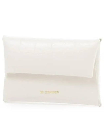 Logo Stamp Leather Card Wallet Chalk - JIL SANDER - BALAAN 2