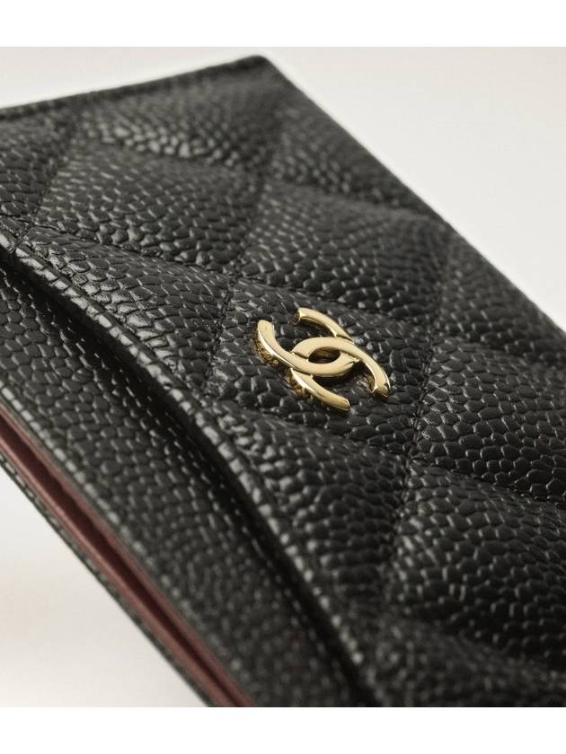 Classic Card Holder Grained Calfskin & Gold Black - CHANEL - BALAAN 5