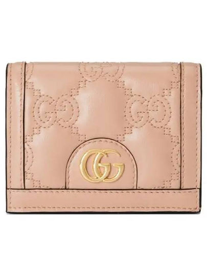 GG Matelasse Case Leather Card Wallet Rose Beige - GUCCI - BALAAN 2