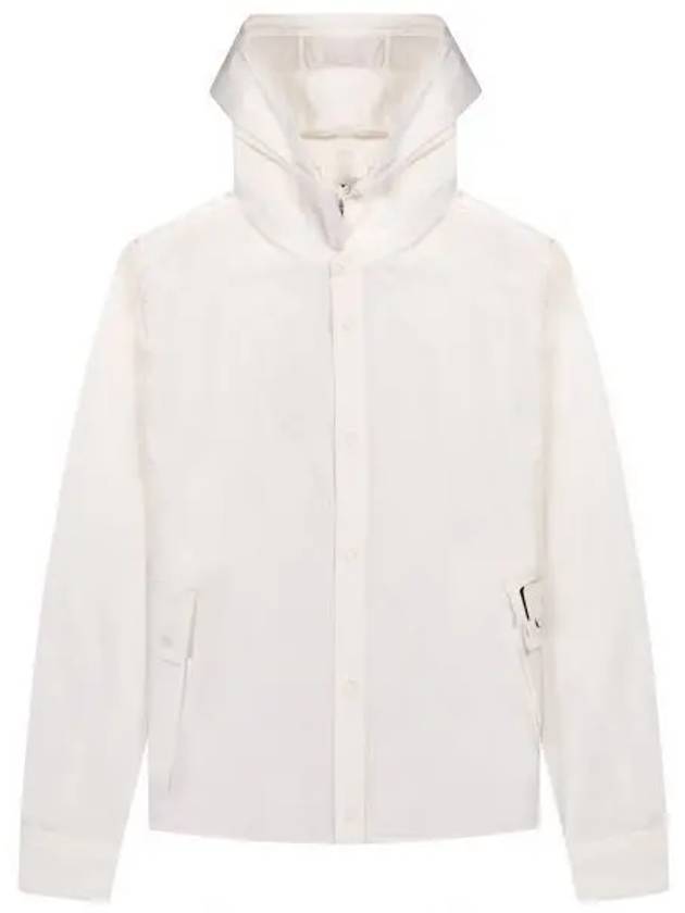 Gabardine PD Metropolis Logo Badge Button Hoodie White - CP COMPANY - BALAAN 2