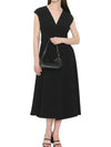 Women's Frizzo V-Neck Midi Dress Black - MAX MARA - BALAAN 4