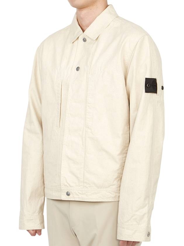 Shadow Project Cotton Hemp Plated TC Trucker Jacket Ivory - STONE ISLAND - BALAAN 4