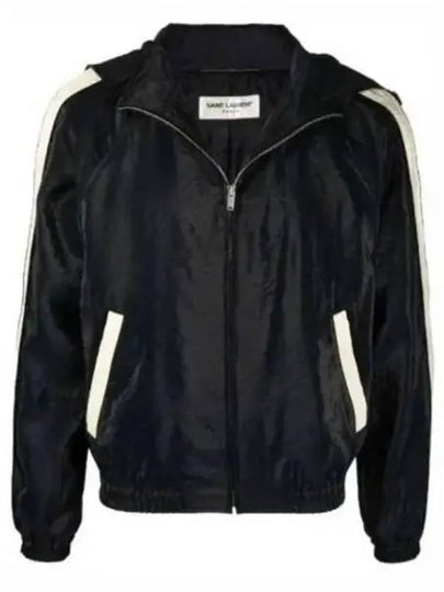 Men's Satin Lining Track Jacket Black - SAINT LAURENT - BALAAN 2