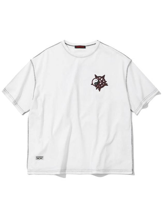 DEMON CAT T SHIRT WHITE - KEEMHII - BALAAN 1