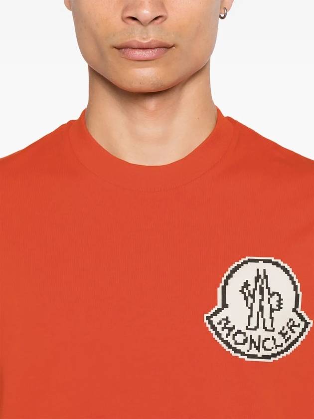 Logo Crew Neck Short Sleeve T Shirt Orange - MONCLER - BALAAN 6