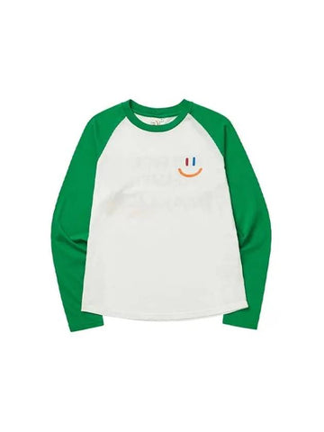 LaLa Raglan Long Sleeve T-Shirt Green - LALA SMILE - BALAAN 1