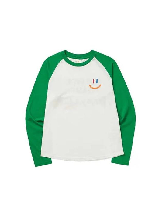 LaLa Raglan Long Sleeve T-Shirt Green - LALA SMILE - BALAAN 1