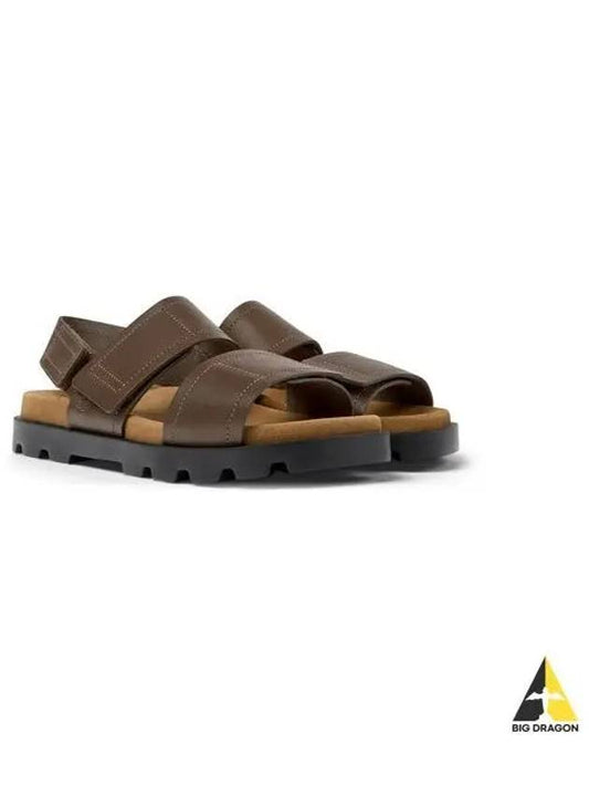 Women's Brutus Sandals Leather Height-High Slippers Brown - CAMPER - BALAAN 2