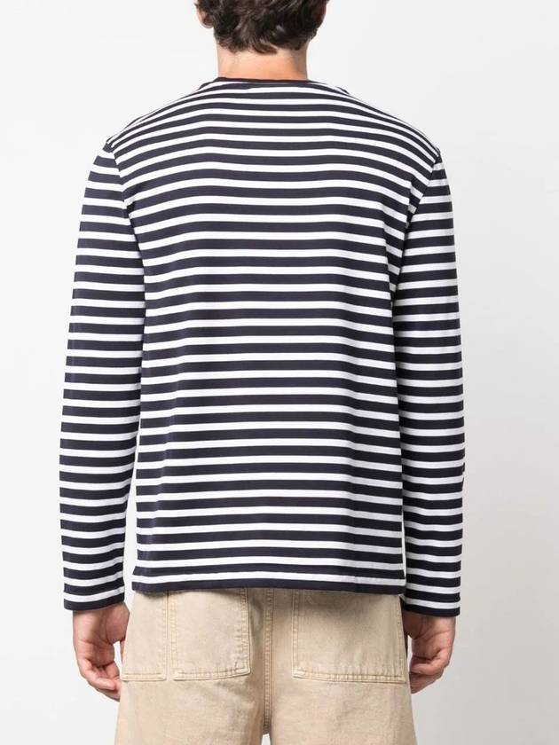 Fox Head Patch Regular Marin Long Sleeve T Shirt Navy Stripes - MAISON KITSUNE - BALAAN 5