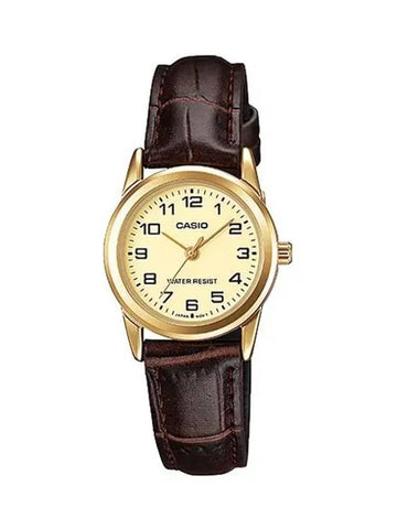 Women Leather Wrist Watch LTPV001GL9B - CASIO - BALAAN 1