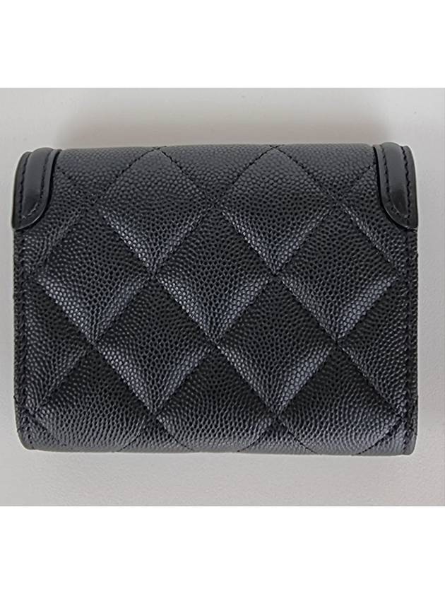 Cambon Caviar Snap Ring Wallet Black - CHANEL - BALAAN 2