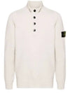 Wappen Patch Half Button Lambswool Knit Top Plaster - STONE ISLAND - BALAAN 2