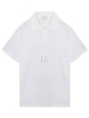 Men's Monogram Cotton Short Sleeve Polo Shirt White - SAINT LAURENT - BALAAN 2