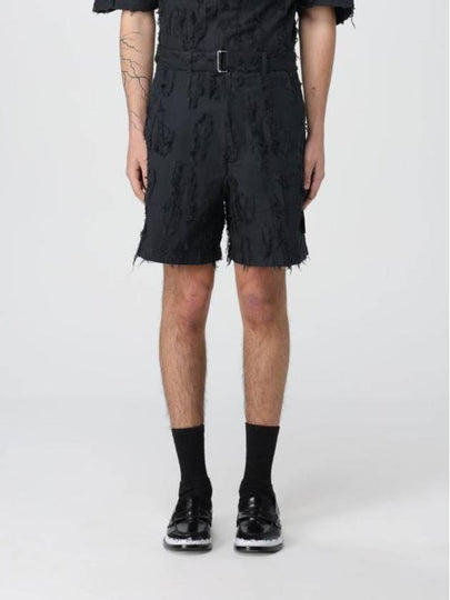 Distressed Belt Cotton Shorts Black - MSGM - BALAAN 2