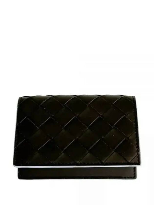 Intrecciato Flab Card Wallet Brown - BOTTEGA VENETA - BALAAN 1