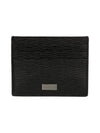 Ganzio Pebble 3-Fold Card Wallet Black - SALVATORE FERRAGAMO - BALAAN.