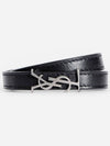 Opyum Silver Double Wrap Bracelet Black - SAINT LAURENT - BALAAN 2