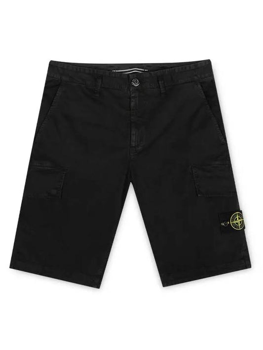 Compass Badge Cargo Shorts Black - STONE ISLAND - BALAAN 2