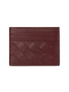 Intrecciato Leather Card Wallet Cherry Gold - BOTTEGA VENETA - BALAAN 1