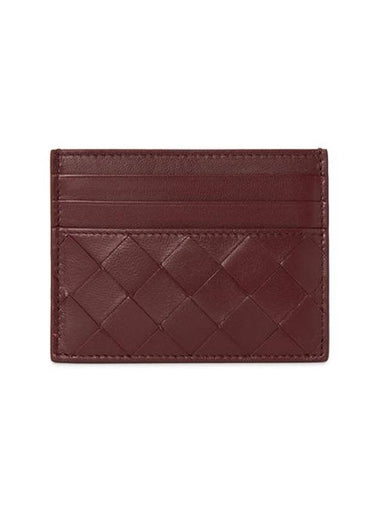 Intrecciato Leather Card Wallet Cherry Gold - BOTTEGA VENETA - BALAAN 1