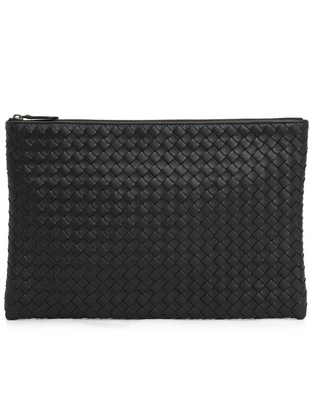 Intrecciato Clutch Bag Black - BOTTEGA VENETA - BALAAN 2