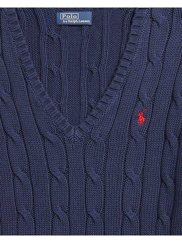 Women's Embroidered Logo Knit Top Navy - POLO RALPH LAUREN - BALAAN 4