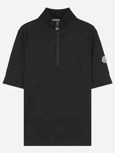 8C00002 84720 999 Women s half zip up t shirt black 1063600 - MONCLER - BALAAN 1