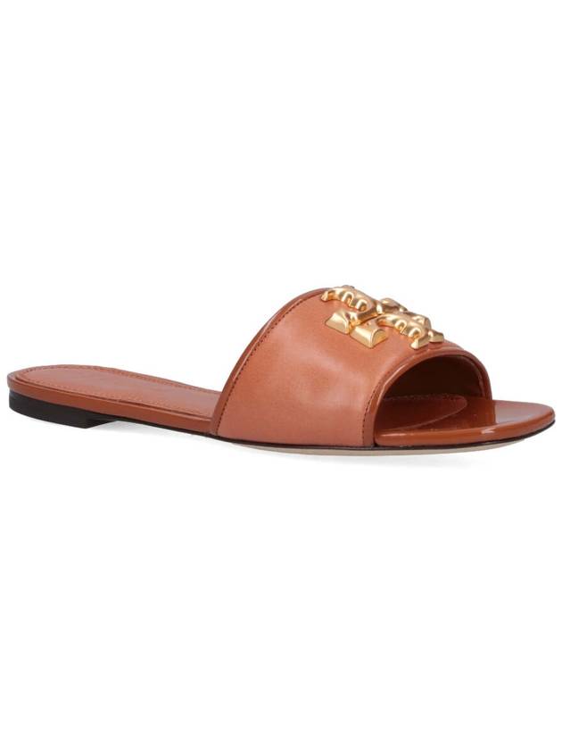 Logo Eleanor Slippers Brown - TORY BURCH - BALAAN 3