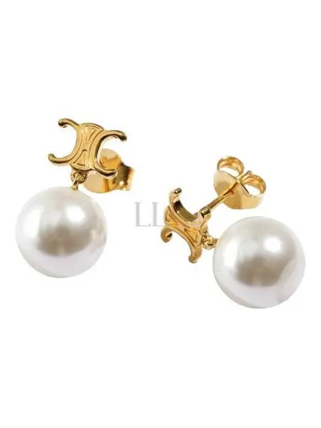 Pearl Drop Earrings White - CELINE - BALAAN 2