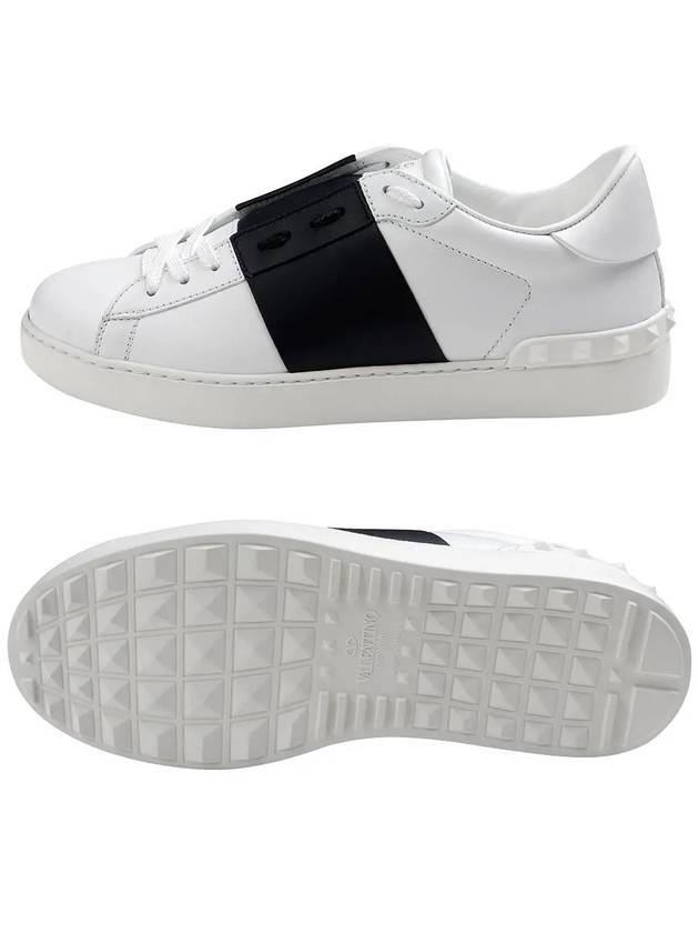 Men's Hidden Open Band Low Top Sneakers White Navy - VALENTINO - BALAAN 7