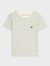 Triomphe Striped Jersey Regular Short Sleeve T-Shirt White - CELINE - BALAAN 2