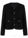 Chelsea Cashmere Bouclette Natté Jacket Black - CELINE - BALAAN 5