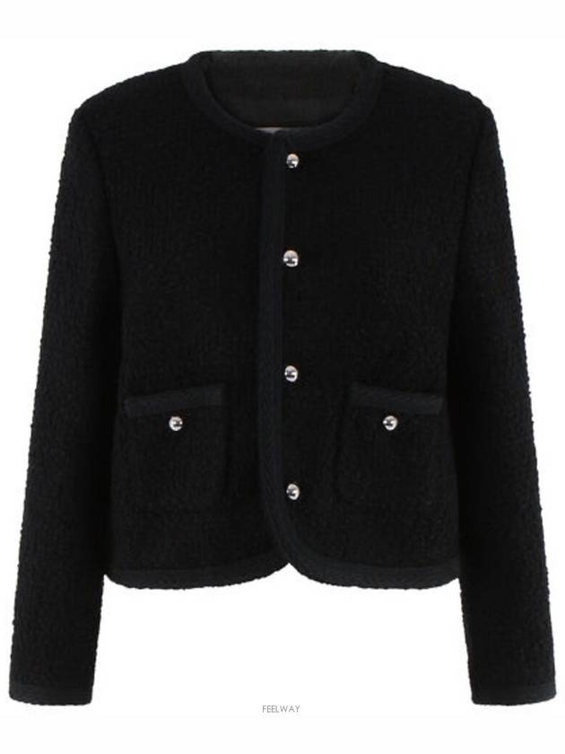 Chelsea Cashmere Bouclette Natté Jacket Black - CELINE - BALAAN 5