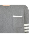 Milano Stitch 4-Bar Boxy Crew Neck Pullover Knit Top Grey - THOM BROWNE - BALAAN 11