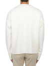 Heart Logo V Neck Wool Cardigan Off White - AMI - BALAAN 4