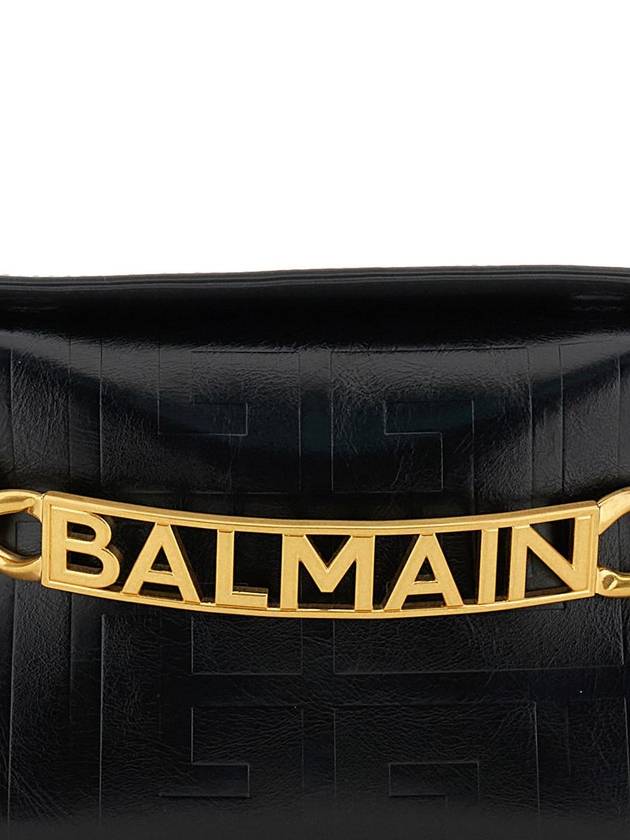 '1945' Black Shoulder Bag With Logo Plaque On The Front In Leather Woman - BALMAIN - BALAAN 3