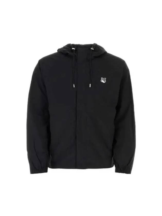 Hoodie Windbreaker in Nylon with Grey Fox Head Patch Black - MAISON KITSUNE - BALAAN 2